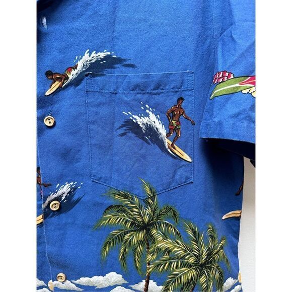 Kole Kole men’s Hawaiian print one pocket button front shirt size Med. #41-1028 - Picture 3 of 4